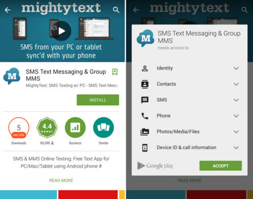 myghtytext messaging app