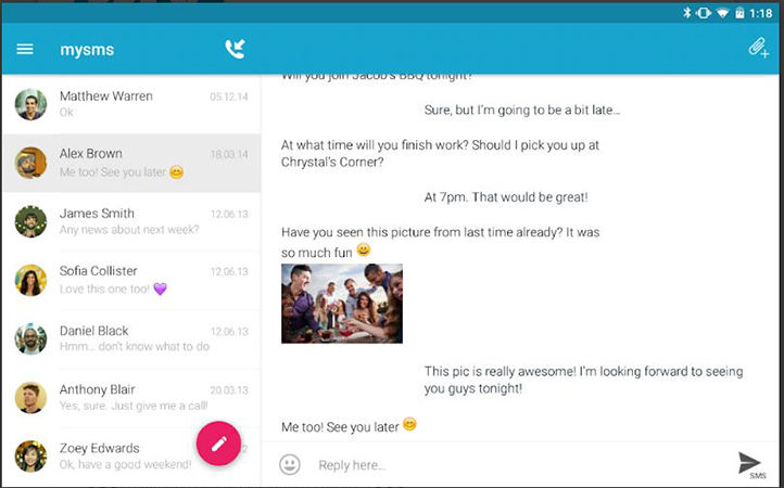 mysms desktop view