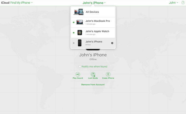 Find my outlet iphone offline