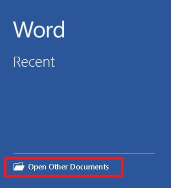 retrieve unsaved word documents from recent files