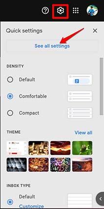 select all settings on gmail