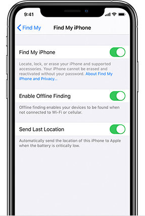 enable find my