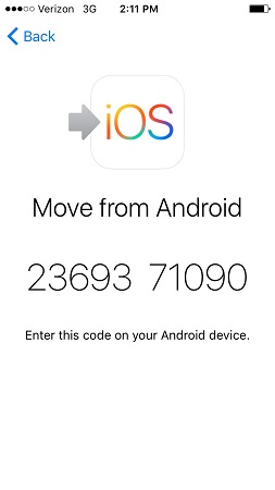 move from android passcode