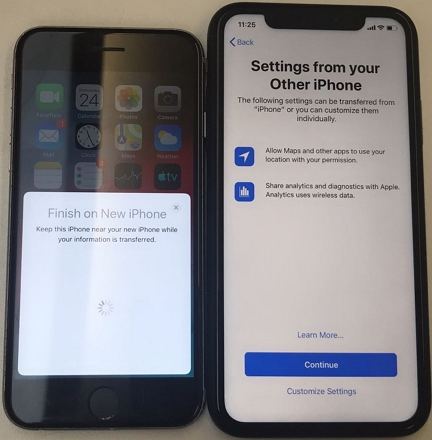 transfer settings to new iPhone