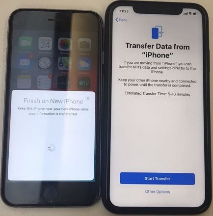 start transfer from iPhone