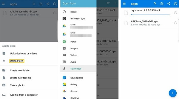 dropbox transfer file from computer to android