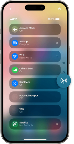 how to connect to satellite on iphone