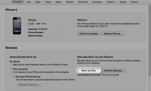 itunes store backup