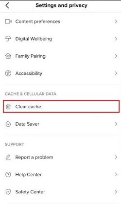 clear tiktok cache