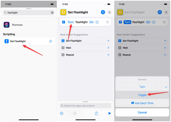 create flashlight shortcut iphone-2