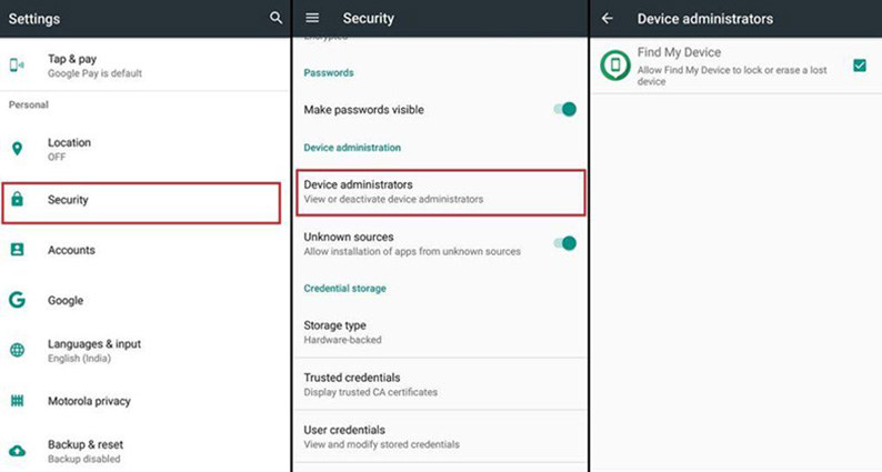 disable find my phone on android phone