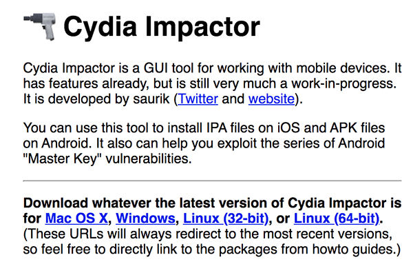 cydia impactor not finding device