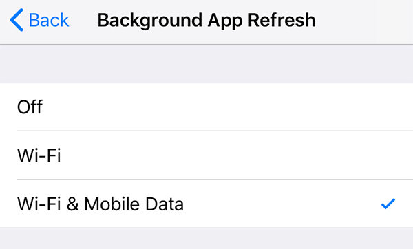 enable background refresh