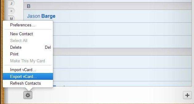 export iphone contacts to vcard file