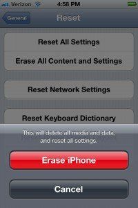 how to factory reset iphone