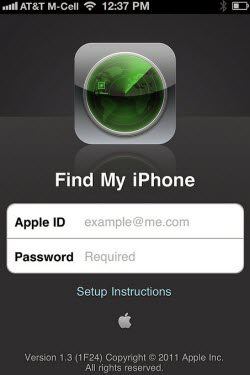 enable find my iphone