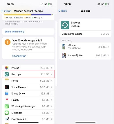 how to access icloud backup