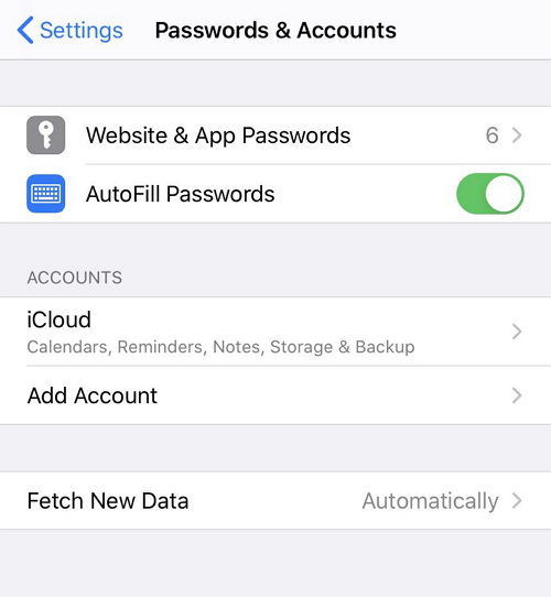 how to get email password from iphone