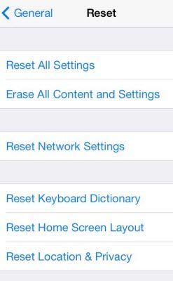 reset network settings