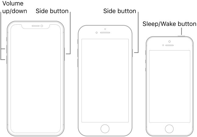 réinitialiser l'iPhone 11 avec les boutons