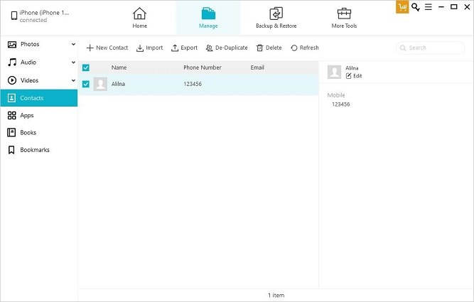 export iphone contacts to pc