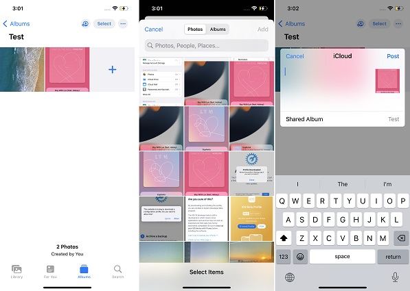 share album on iphone