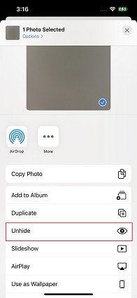 hide photo