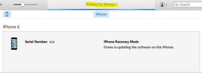 iphone recovery mode waiting for iphone