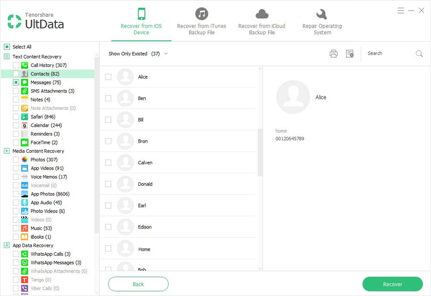 preview iphone contacts