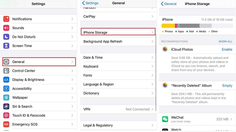iphone storage