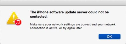 update server could not be contacted
