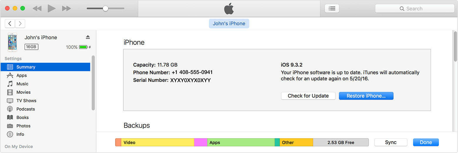 restore iphone with itunes