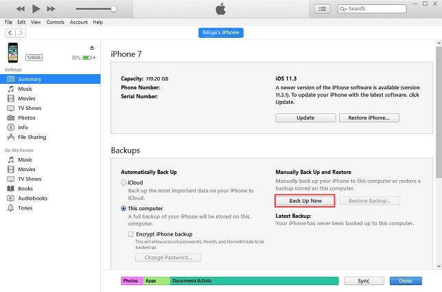 itunes backup