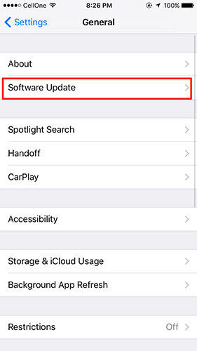software update iphone - fix cant send video from iphone to android