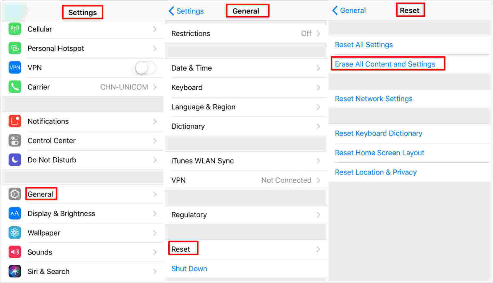 how to erase data on iphone