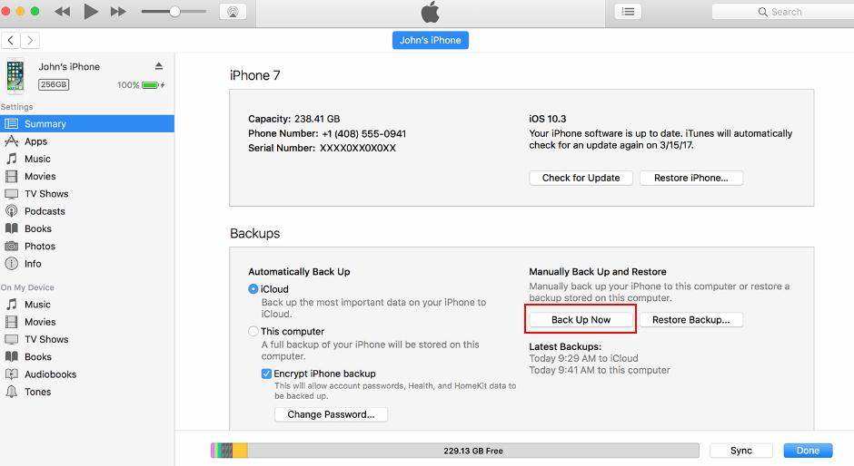 remove itunes backup password
