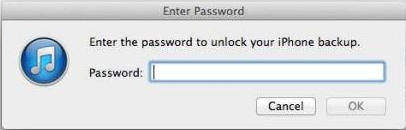 itunes default backup password never set