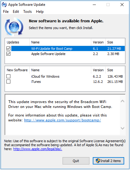 apple software update2
