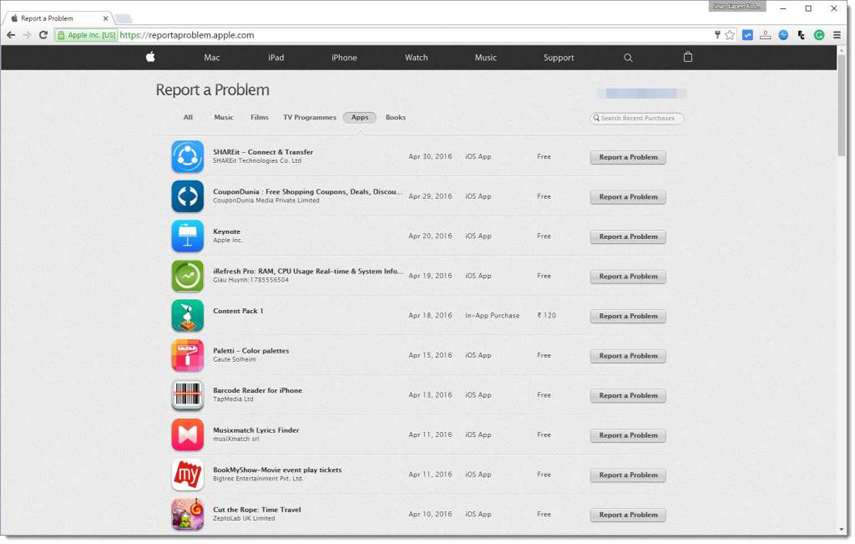 check itunes purchase history on iphone