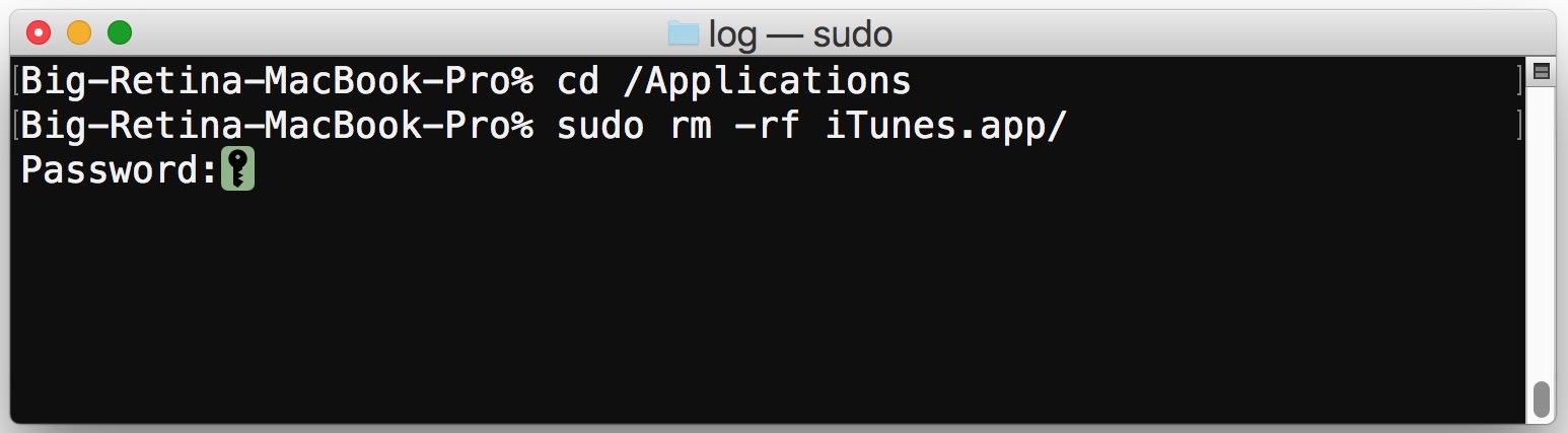 command to uninstall itunes