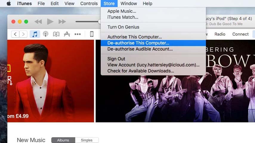 deauthorise computer itunes mac