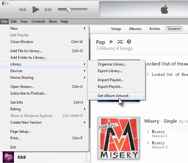 itunes missing album artwork