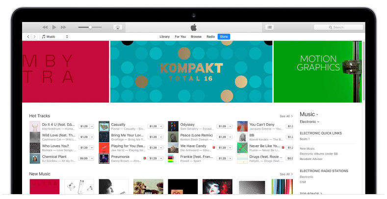 itunes interface screenshot