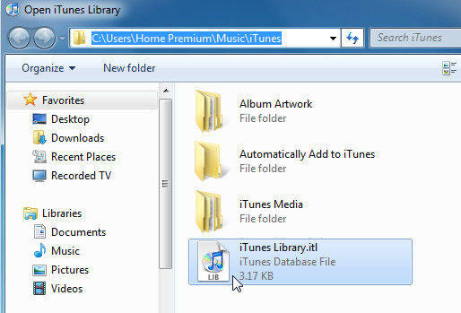 itunes library manager windows 7