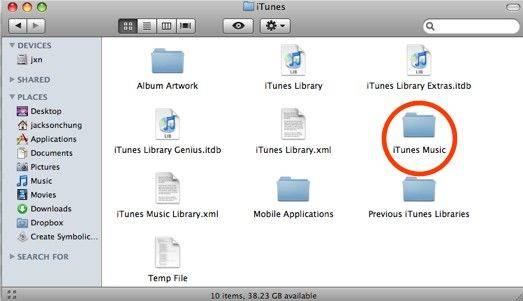 default itunes folder