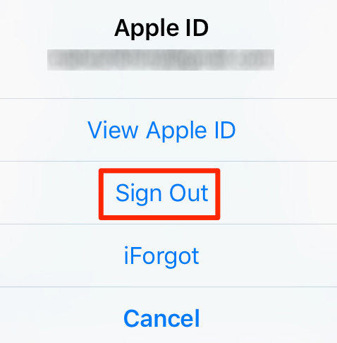 sign out apple id