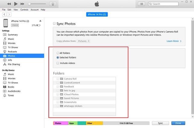 transfer photos from samsung to iphone