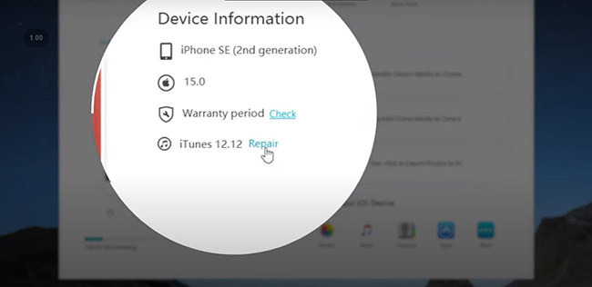 repair itunes error with icarefone