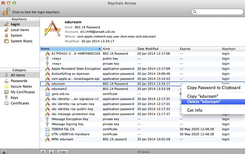 firewall mac keychain access