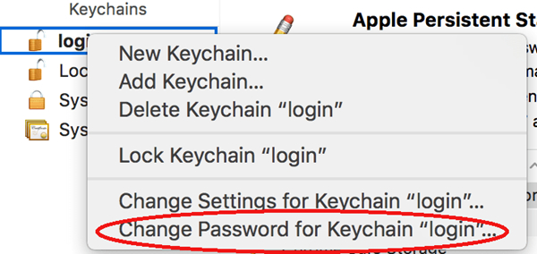 keychain login cannot be found facetime